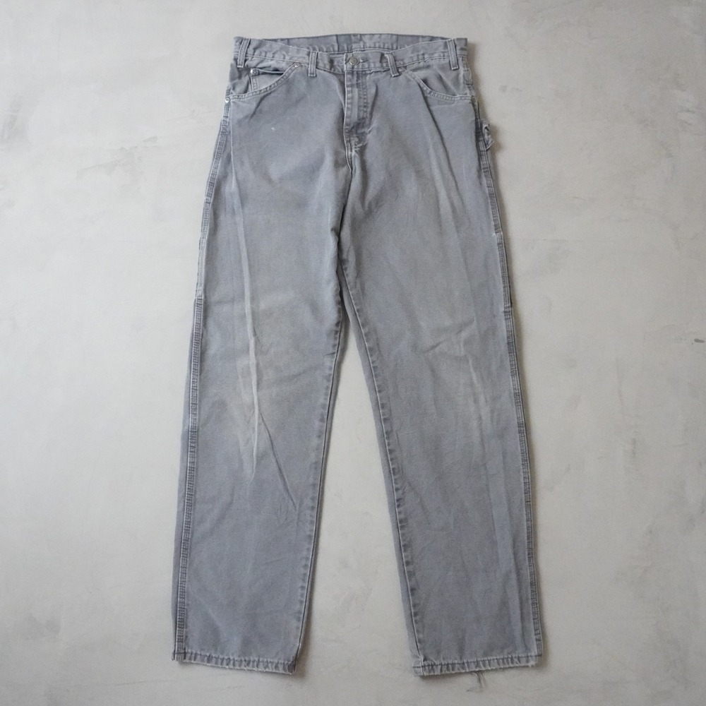 Dickies Carpenter Pants 34x34 Mens Grey Duck Canvas Utility Workwear Relaxed Fit - Picture 2 of 7